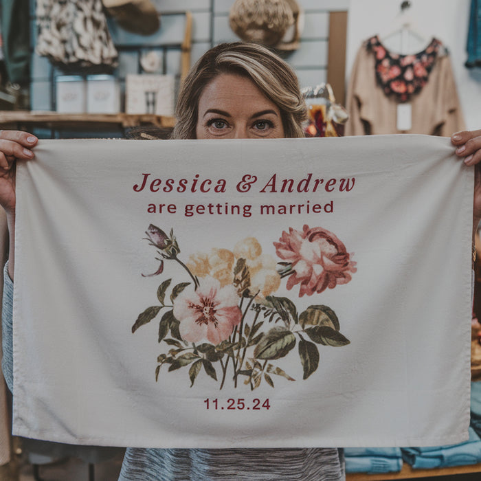 Wedding Tea Towels - Unique Personalized Wedding Invitation Gift Ideas