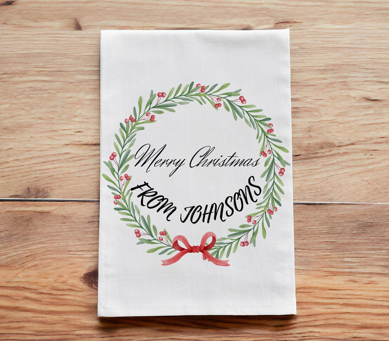 Personalized Christmas Kitchen Towels, Personalized Christmas Tea Towels