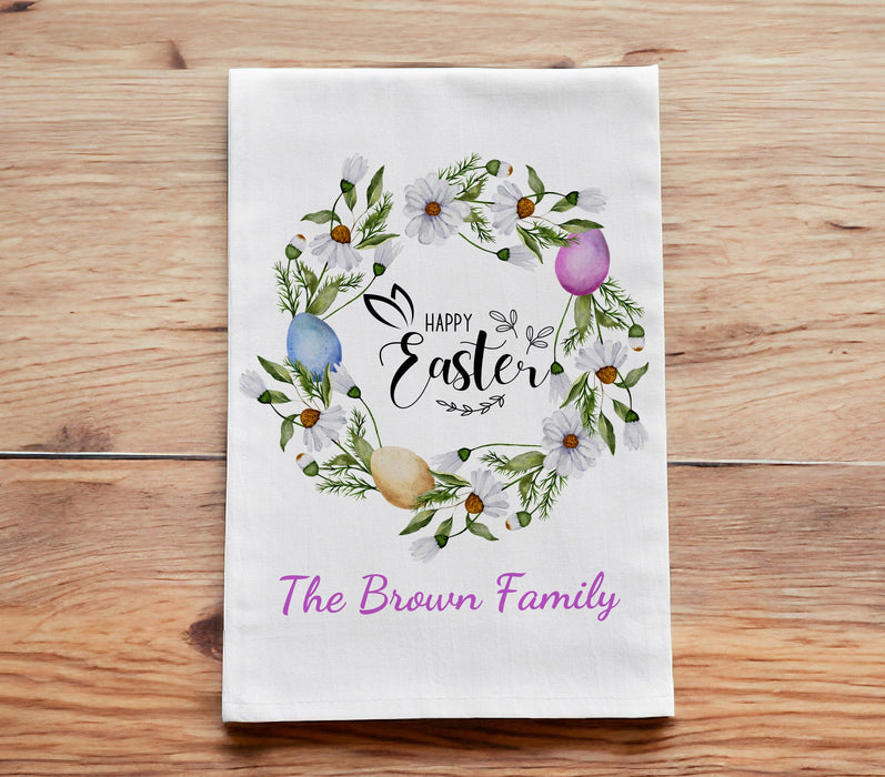 Personalized Easter Tea Towels, Easter Bunny Kitchen Towels