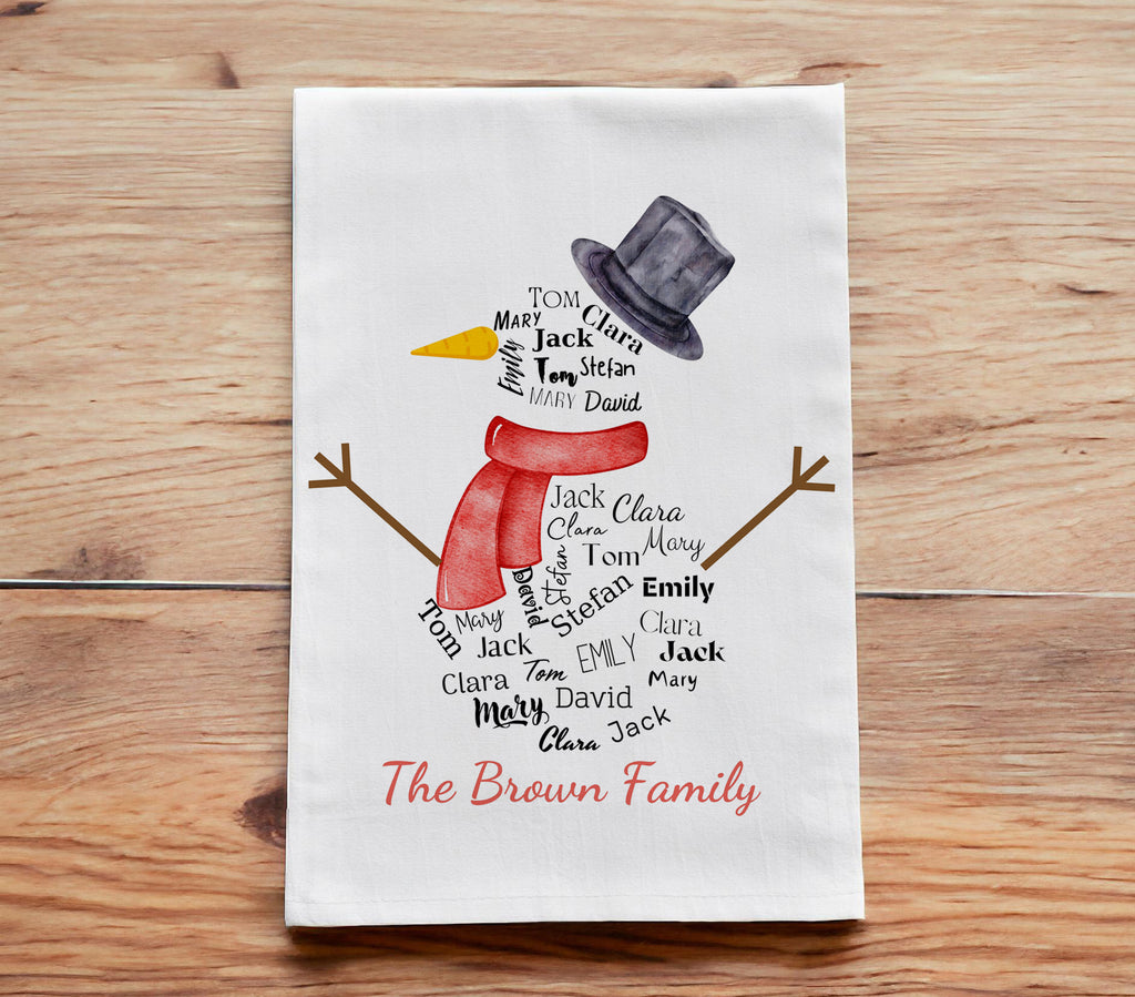 Flour Sack Towels Wholesale Flour Sack Dish Towels Bulk Mary S   Personalized Snowman Repeating Name Christmas Tea Towel V2 1024x900 