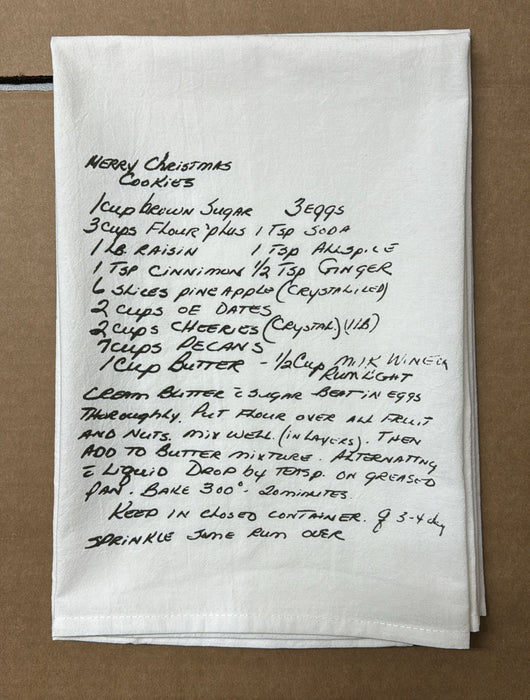 Recipe Tea Towels, Handwritten Custom Recipe Printed on a Tea Towel