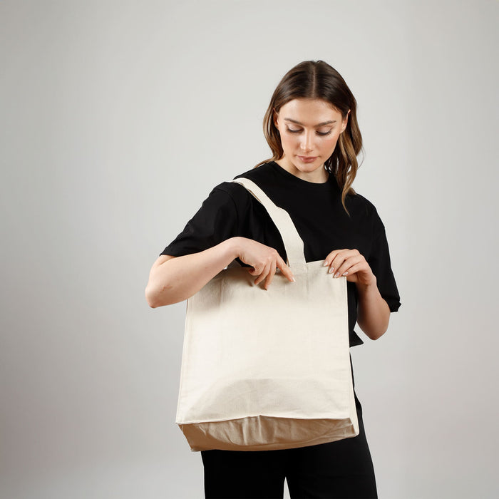 Market Canvas Tote Bag with Gusset - Premium Shopper & Grocery Tote Bag